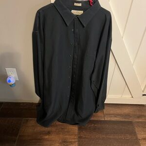 Men's Big and Tall Black Button-Up Shirt